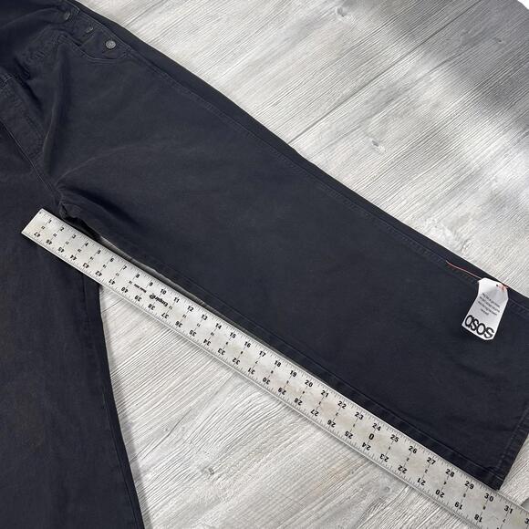 Asos Denim Overalls Maternity Size 12 Black (40x30) Wide Leg Baggy Comfy NWT - Picture 4 of 8